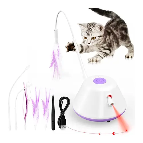 El mejor juguete interactivo con láser y plumas para tu gato